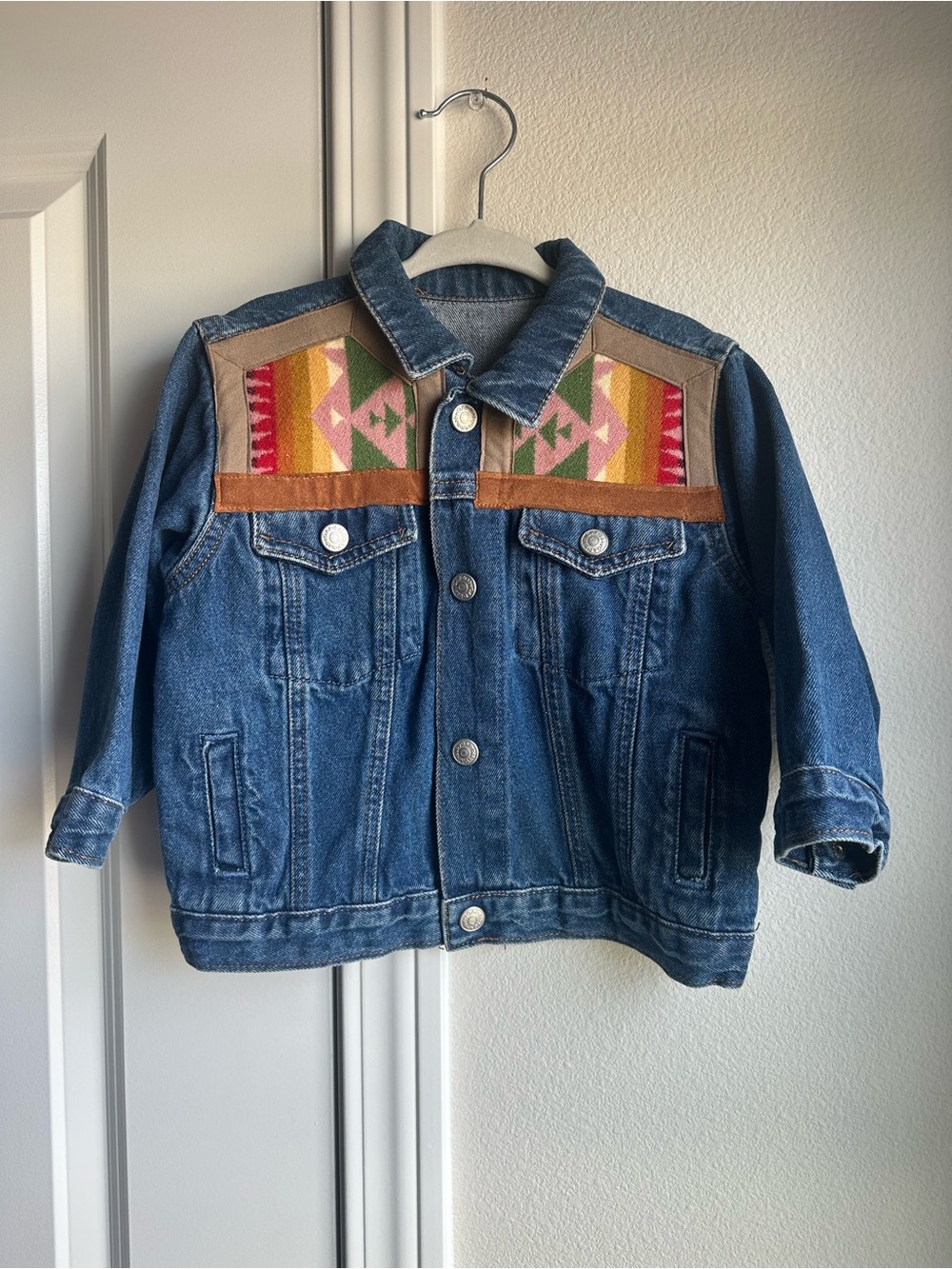 GAP Denim Jacket with Wool Aztec Details